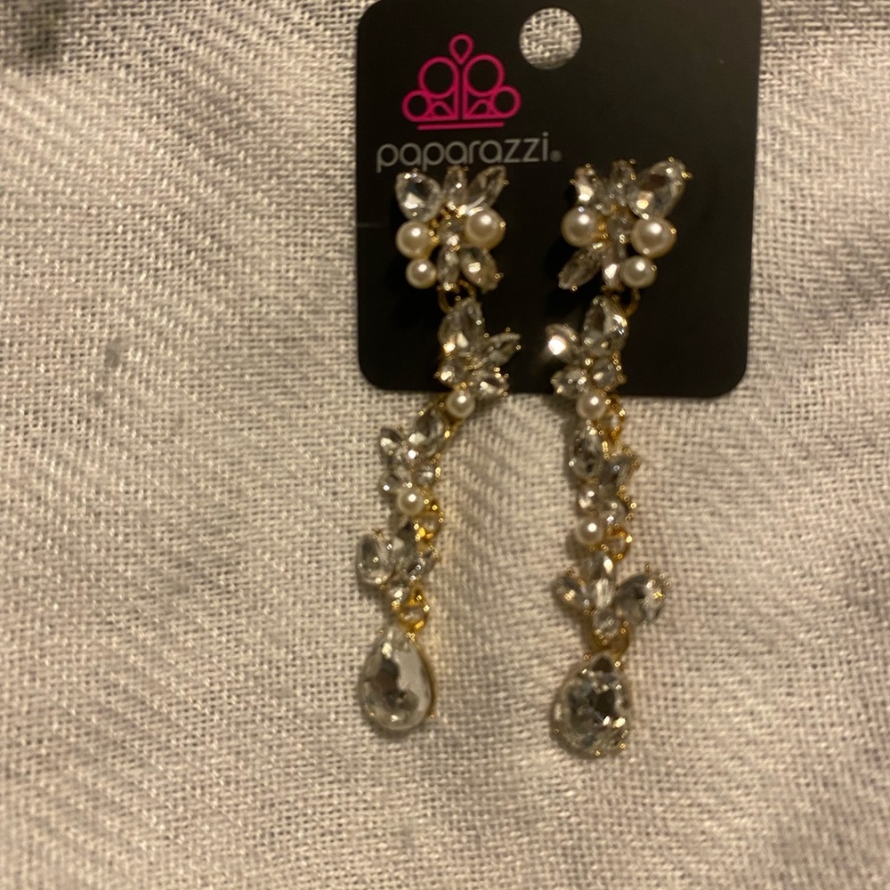 Paparazzi Gold and Silver Floral Dangle Earrings